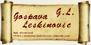 Gospava Leškinović vizit kartica